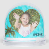 Tropical Heart Photos Grandkids Gift Snow Globe (裏面)