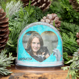 Tropical Heart Photos Grandkids Gift Snow Globe