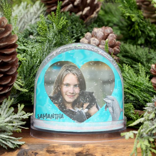 Tropical Heart Photos Grandkids Gift Snow Globe (冬)
