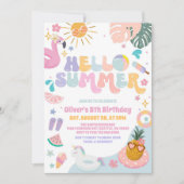 Tropical Hello Summer Birthday Invitation 招待状 (正面)