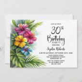 Tropical Hibiscus 30th Birthday Party 招待状 (正面)