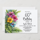 Tropical Hibiscus 60th Birthday Party 招待状 (正面)