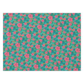 Tropical Hibiscus and Palm Leaf Pattern テーブルクロス (正面(横))