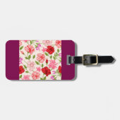 Tropical Hibiscus and Plumeria Floral Pattern ラゲッジタグ (正面横)