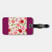 Tropical Hibiscus and Plumeria Floral Pattern ラゲッジタグ (裏面横)