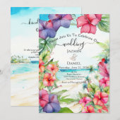 Tropical Hibiscus Beach 招待状 (正面/裏面)