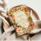 Tropical Hibiscus Beach Botanical Wedding 招待状