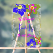 Tropical Hibiscus Bridal Shower Welcome アクリルサイン (ニュートラル)