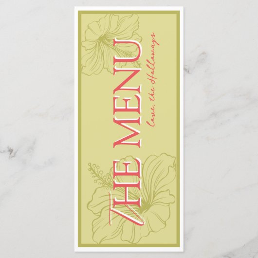 Tropical Hibiscus Chartreuse Vibrant Wedding メニュー (裏面)