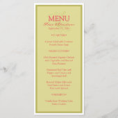 Tropical Hibiscus Chartreuse Vibrant Wedding メニュー (正面)