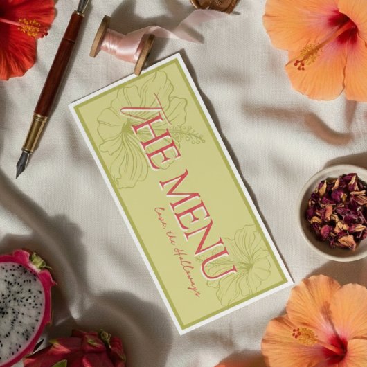 Tropical Hibiscus Chartreuse Vibrant Wedding メニュー