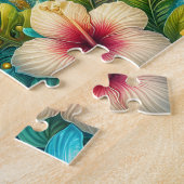 Tropical Hibiscus Dolphins ジグソーパズル (側面)