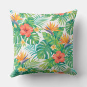 Tropical Hibiscus Floral クッション (裏面)