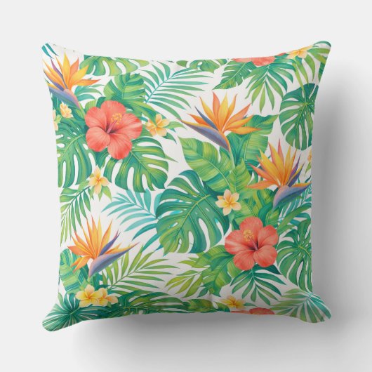 Tropical Hibiscus Floral クッション (裏面)