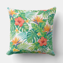 Tropical Hibiscus Floral クッション