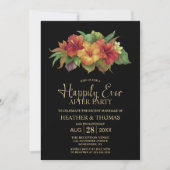 Tropical Hibiscus Floral Wedding After Party 招待状 (正面)