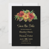 Tropical Hibiscus Floral Wedding Save the Date 招待状 (正面)
