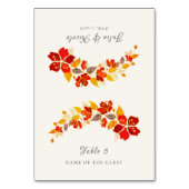 Tropical Hibiscus Florals Wedding Place Card テーブルナンバー (正面)