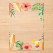 Tropical Hibiscus Frame Aloha Vibes アクリル招待状 (正面)