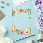 Tropical Hibiscus Frame Aloha Vibes アクリル招待状 (インサイチュ (ウェディング))