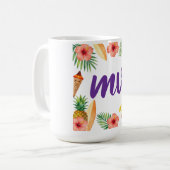 Tropical Hibiscus Frame Aloha Vibes コーヒーマグカップ (正面左)