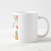 Tropical Hibiscus Frame Aloha Vibes ジャンボコーヒーマグカップ (右)