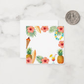 Tropical Hibiscus Frame Aloha Vibes ノートカード (正面/裏面インサイチュ)