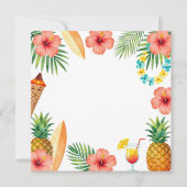Tropical Hibiscus Frame Aloha Vibes 招待状 (正面)