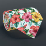 Tropical Hibiscus Garden Floral Pattern ネクタイ<br><div class="desc">A vibrant tropical hibiscus garden pattern featuring bold blossoms and lush greenery. This lively botanical design captures the energy of tropical landscapes and summer gardens.</div>