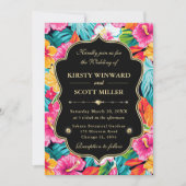 Tropical Hibiscus Gold Wedding 招待状 (正面)