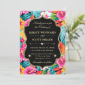 Tropical Hibiscus Gold Wedding 招待状 (スタンド正面)