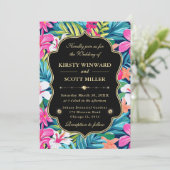 Tropical Hibiscus Gold Wedding 招待状 (スタンド正面)