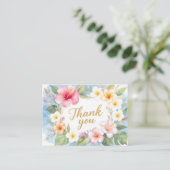 Tropical Hibiscus Hawaiian Thank You Card エンクロージャーカード (スタンド正面)