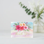 Tropical Hibiscus Hawaiian Thank You Card エンクロージャーカード (スタンド正面)