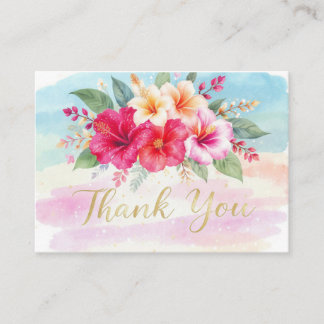 Tropical Hibiscus Hawaiian Thank You Card エンクロージャーカード