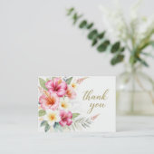 Tropical Hibiscus Hawaiian Thank You Card エンクロージャーカード (スタンド正面)