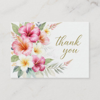 Tropical Hibiscus Hawaiian  Thank You Card エンクロージャーカード