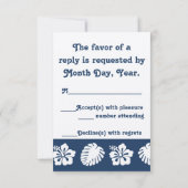 Tropical Hibiscus in Navy RSVPカード (裏面)