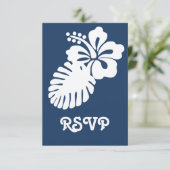 Tropical Hibiscus in Navy RSVPカード (スタンド正面)