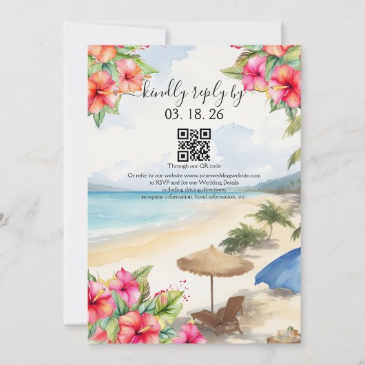Tropical Hibiscus Island 招待状 (裏面)