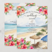 Tropical Hibiscus Island 招待状 (正面/裏面)