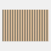 Tropical Hibiscus, Stripes, Ornaments Blue Holiday ラッピングペーパーシート (正面3)