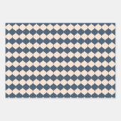 Tropical Hibiscus, Stripes, Ornaments Blue Holiday ラッピングペーパーシート (正面2)