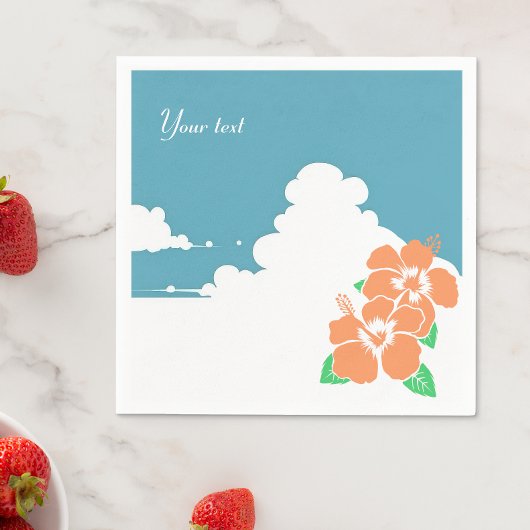 Tropical Hibiscus Summer Wedding  スタンダードカクテルナプキン