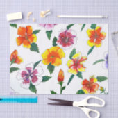 Tropical Hibiscus Tissue Paper 薄葉紙 (クラフト)