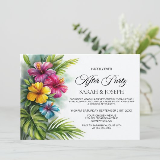 Tropical Hibiscus Wedding After Party 招待状 (スタンド正面)