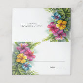 Tropical Hibiscus Wedding Place Card プレイスカード (外部開封)