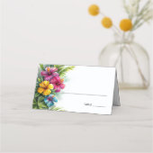 Tropical Hibiscus Wedding Place Card プレイスカード (正面)