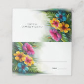 Tropical Hibiscus Wedding Place Card プレイスカード (外部開封)