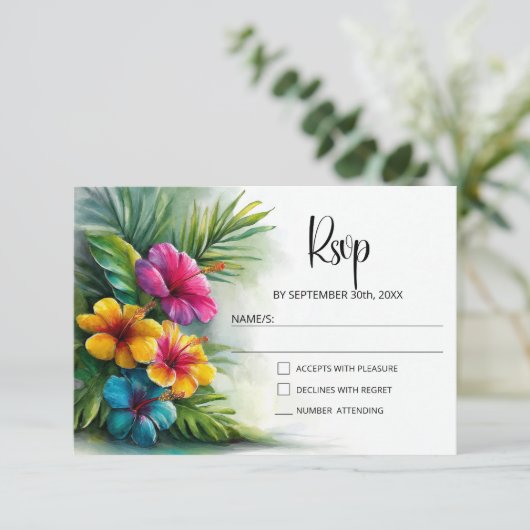 Tropical Hibiscus Wedding RSVP (スタンド正面)